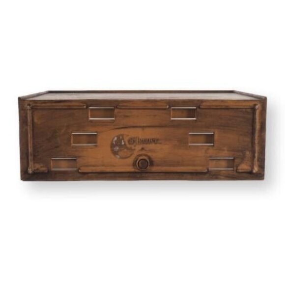 Vintage Desk Top Organizer MCM Lerner Molded Faux Carved Wood Letter Mail Bill - Picture 6 of 7